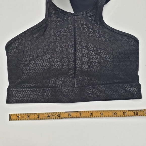 Zyia Active Flower Power Sports Bra Sz S Black High Neck Racerback - Picture 10 of 10